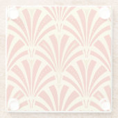 Art Deco-ventilatorpatroon - mandarijnenoranje Glazen Onderzetter (Achterkant)