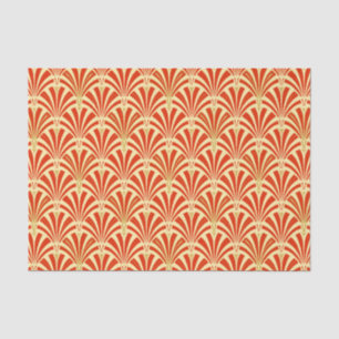 Art Deco-ventilatorpatroon - mandarijnenoranje Tissuepapier