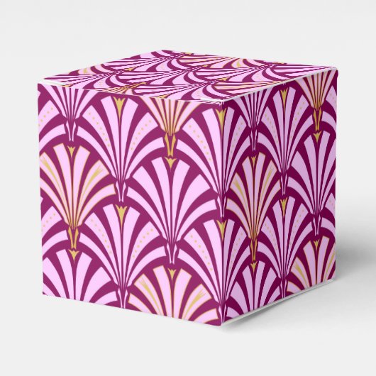 Art Deco-ventilatorpatroon - orchidee en paars Bedankdoosjes (Voorkant Zijde)