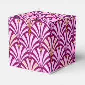 Art Deco-ventilatorpatroon - orchidee en paars Bedankdoosjes (Achterkant)