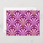 Art Deco-ventilatorpatroon - orchidee en paars Briefkaart (Voorkant / Achterkant)