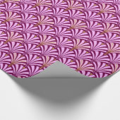 Art Deco-ventilatorpatroon - orchidee en paars Cadeaupapier (Hoek)