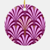 Art Deco-ventilatorpatroon - orchidee en paars Keramisch Ornament (Achterkant)