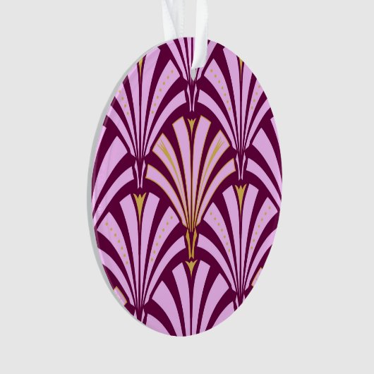 Art Deco-ventilatorpatroon - orchidee en paars Ornament (voorkant)