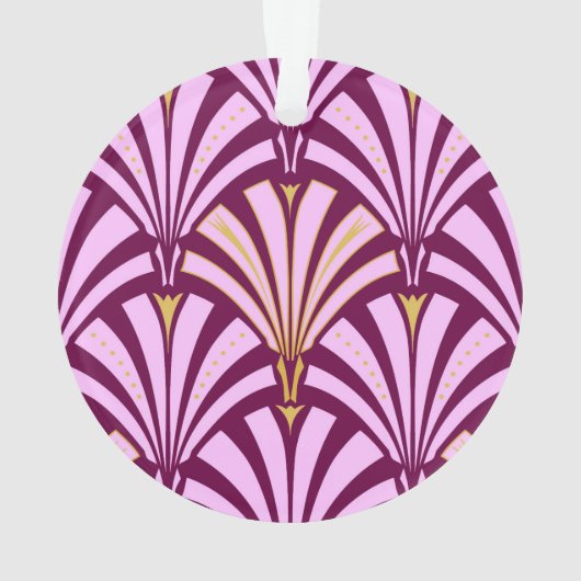 Art Deco-ventilatorpatroon - orchidee en paars Ornament (achterkant)