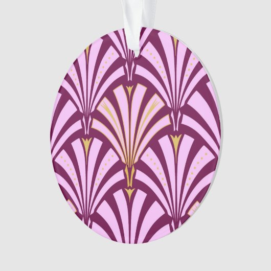 Art Deco-ventilatorpatroon - orchidee en paars Ornament (voorkant)