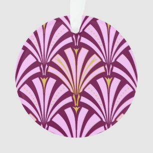 Art Deco-ventilatorpatroon - orchidee en paars Ornament