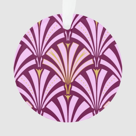 Art Deco-ventilatorpatroon - orchidee en paars Ornament (voorkant)