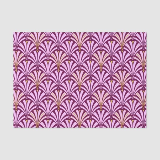 Art Deco-ventilatorpatroon - orchidee en paars Tissuepapier (Voorkant)