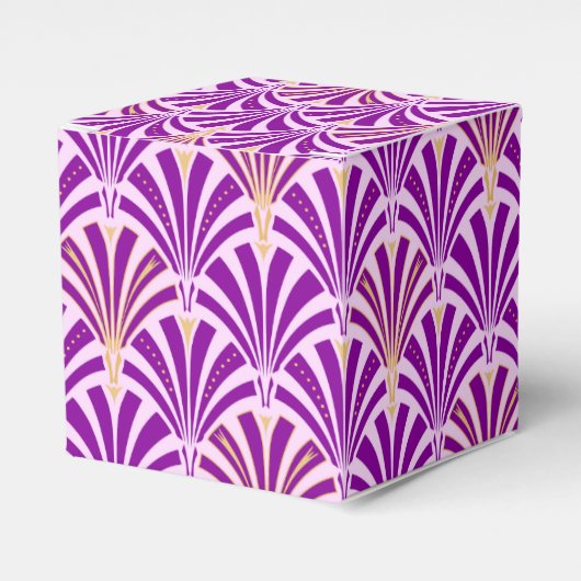 Art Deco-ventilatorpatroon - paars en orchidee Bedankdoosjes (Voorkant Zijde)