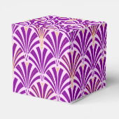 Art Deco-ventilatorpatroon - paars en orchidee Bedankdoosjes (Achterkant)
