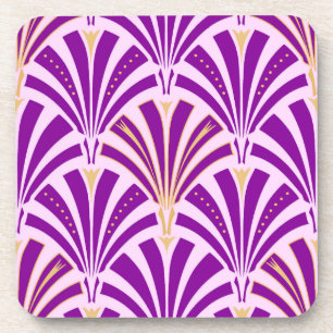 Art Deco-ventilatorpatroon - paars en orchidee Bier Onderzetter