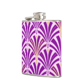 Art Deco-ventilatorpatroon - paars en orchidee Heupfles (Links)