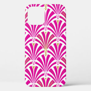 Art Deco-ventilatorpatroon - pepermuntroze iPhone 12 Pro Hoesje