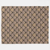 Art Deco-ventilatorpatroon - perziken op zwart Fleece Deken (Voorkant (Horizontaal))