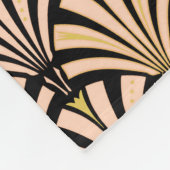 Art Deco-ventilatorpatroon - perziken op zwart Fleece Deken (Hoek)