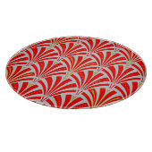 Art Deco-ventilatorpatroon - rood op parelgrijs Snijplank (Hoek)