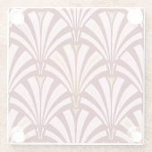Art Deco-ventilatorpatroon - roze en Bourgogne Glazen Onderzetter (Achterkant)