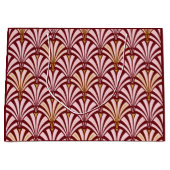 Art Deco-ventilatorpatroon - roze en Bourgogne Groot Cadeauzakje (Voorkant)