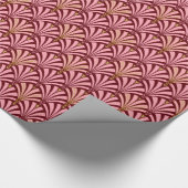 Art Deco-ventilatorpatroon - roze en maron Cadeaupapier (Hoek)
