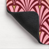 Art Deco-ventilatorpatroon - roze en maron Muismat (Hoek)