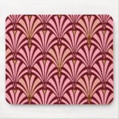 Art Deco-ventilatorpatroon - roze en maron Muismat (Voorkant)