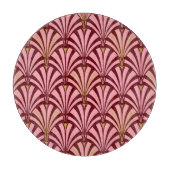 Art Deco-ventilatorpatroon - roze en maron Snijplank (Voorkant)