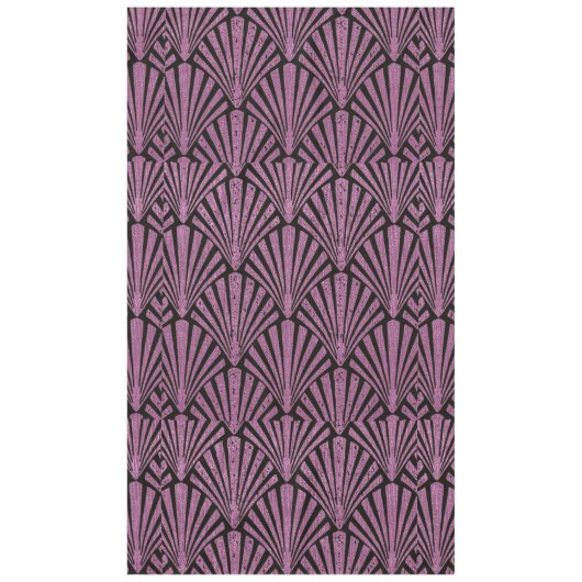 Art Deco, ventilatorpatroon, roze, zwart, metallis Tafelkleed (Voorkant)