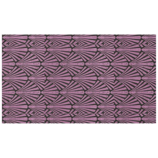 Art Deco, ventilatorpatroon, roze, zwart, metallis Tafelkleed (Voorkant (Horizontaal))