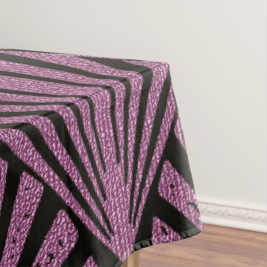 Art Deco, ventilatorpatroon, roze, zwart, metallis Tafelkleed (Voorbeeld)