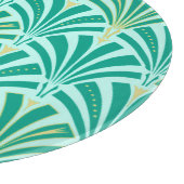 Art Deco-ventilatorpatroon - turquoise op aqua Snijplank (Hoek)