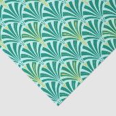 Art Deco-ventilatorpatroon - turquoise op aqua Tissuepapier (Detail)