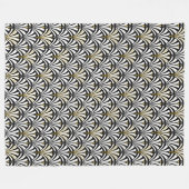 Art Deco-ventilatorpatroon - wit en zwart Fleece Deken (Voorkant (Horizontaal))