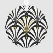 Art Deco-ventilatorpatroon - wit en zwart Ornament (achterkant)