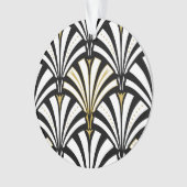 Art Deco-ventilatorpatroon - wit en zwart Ornament (voorkant)