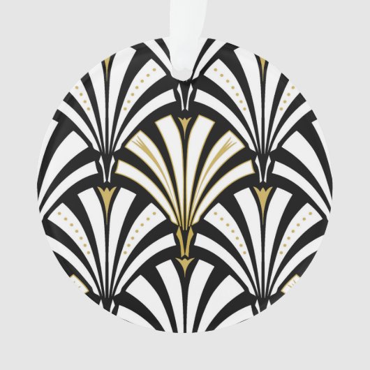 Art Deco-ventilatorpatroon - wit en zwart Ornament (voorkant)