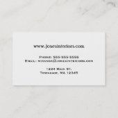 Art Deco-ventilatorpatroon - zwart op wit Visitekaartje (Achterkant)