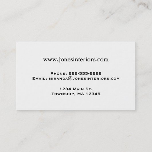 Art Deco-ventilatorpatroon - zwart op wit Visitekaartje (Achterkant)