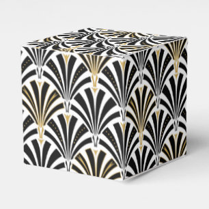 Art Deco-ventilatorpatroon - zwart-wit Bedankdoosjes