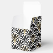 Art Deco-ventilatorpatroon - zwart-wit Bedankdoosjes (Geopend)