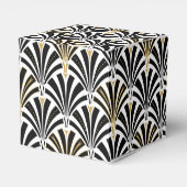 Art Deco-ventilatorpatroon - zwart-wit Bedankdoosjes (Achterkant)