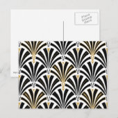 Art Deco-ventilatorpatroon - zwart-wit Briefkaart (Voorkant / Achterkant)