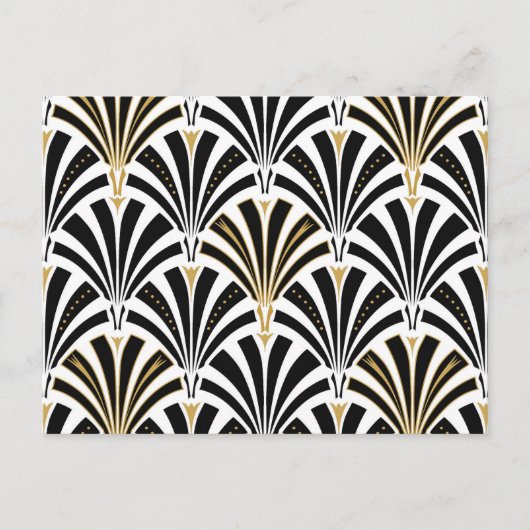 Art Deco-ventilatorpatroon - zwart-wit Briefkaart (Voorkant)