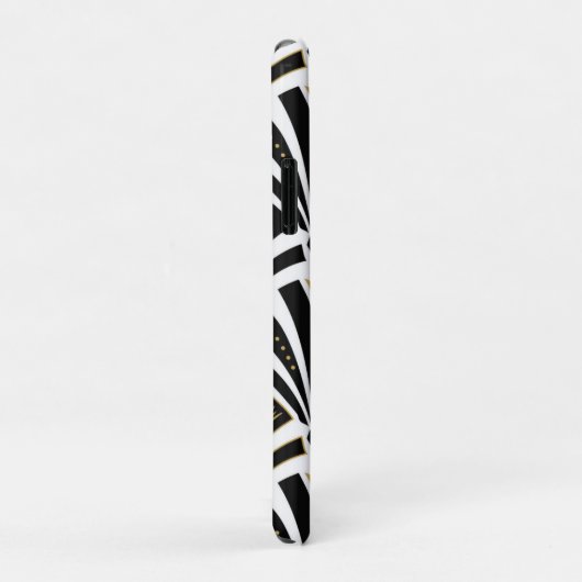 Art Deco-ventilatorpatroon - zwart-wit Case-Mate iPhone Case (Achterkant/rechts)