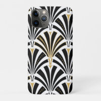 Art Deco-ventilatorpatroon - zwart-wit
