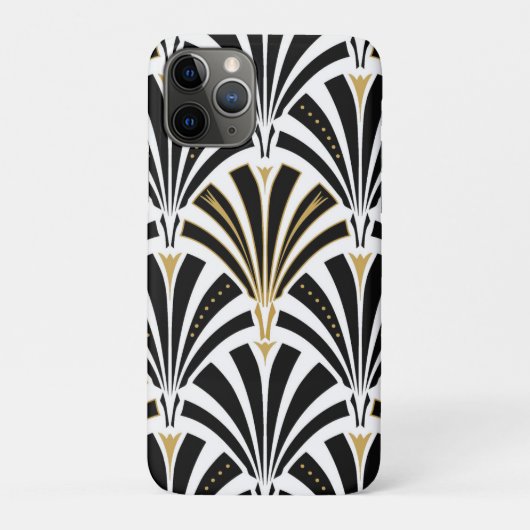 Art Deco-ventilatorpatroon - zwart-wit Case-Mate iPhone Case (Achterkant)