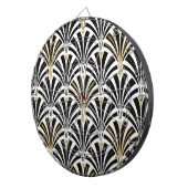 Art Deco-ventilatorpatroon - zwart-wit Dartbord (Voorkant Rechts)
