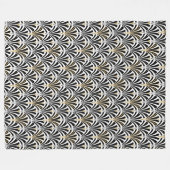 Art Deco-ventilatorpatroon - zwart-wit Fleece Deken (Voorkant (Horizontaal))