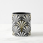 Art Deco-ventilatorpatroon - zwart-wit Mok (Midden)