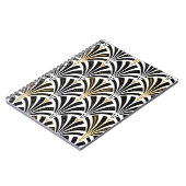 Art Deco-ventilatorpatroon - zwart-wit Notitieboek (Linkerzijde)
